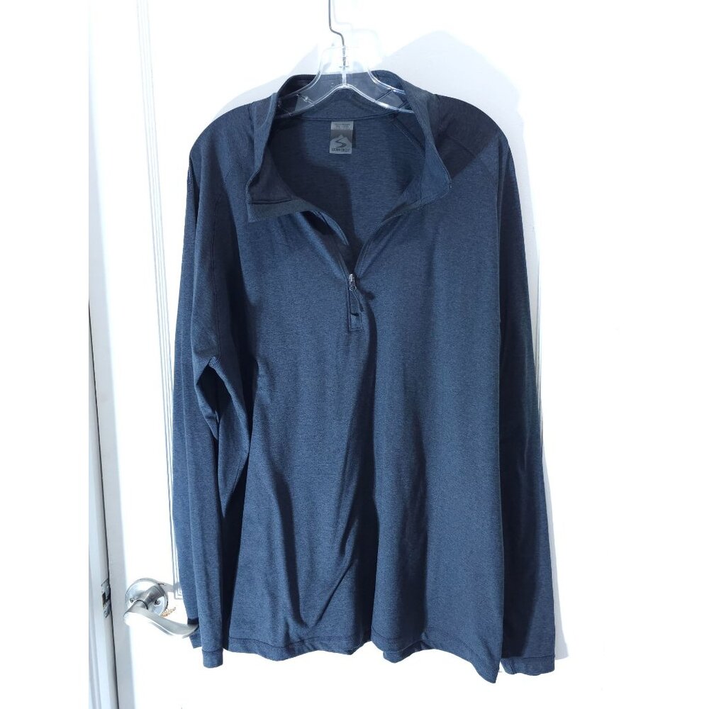 Men's Storm Creek 1/4 Zip Long Sleeve Pullover Shirt 2XL Blue Lightweight